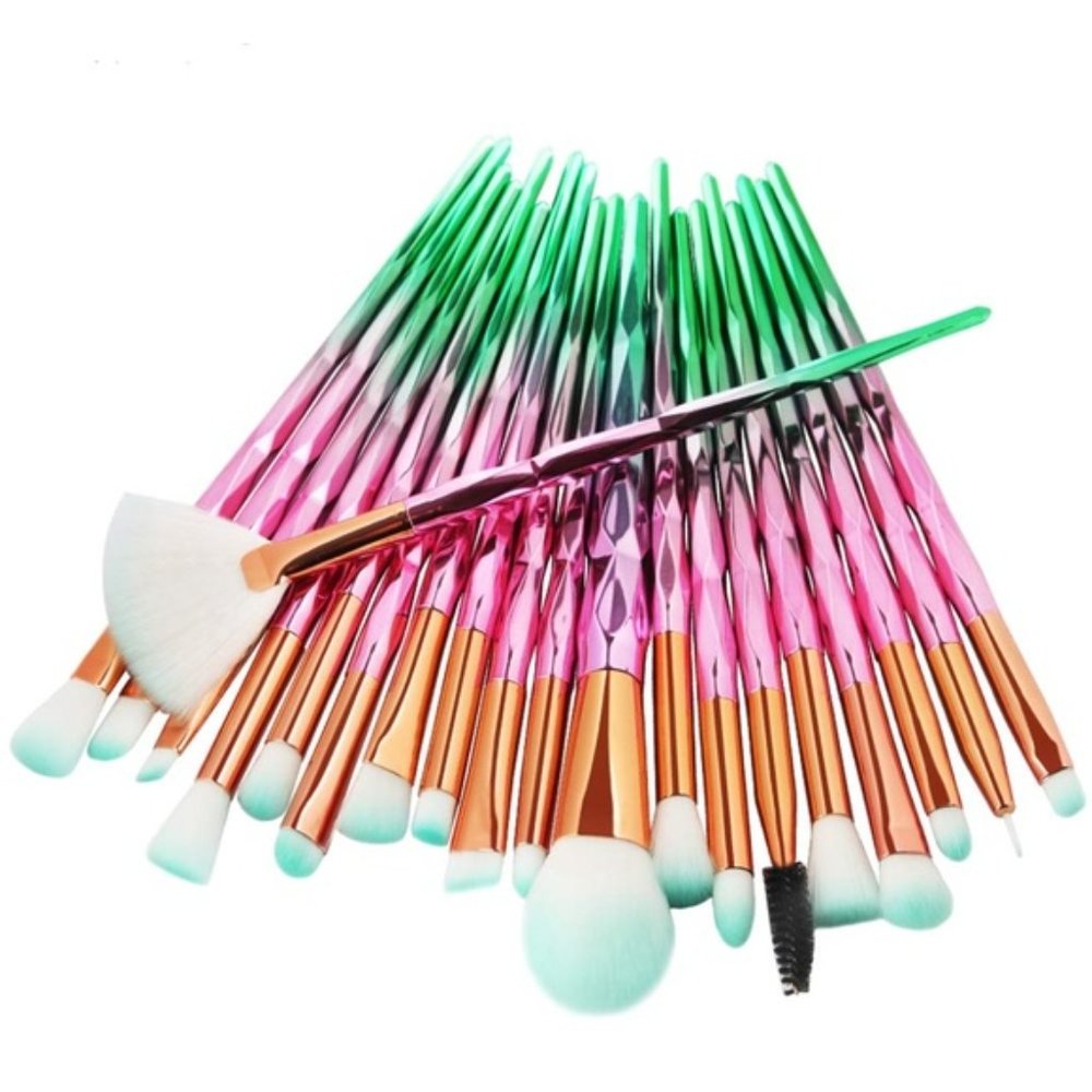 New 20pcs Unicorn Glitter Diamond Makeup Brush Set